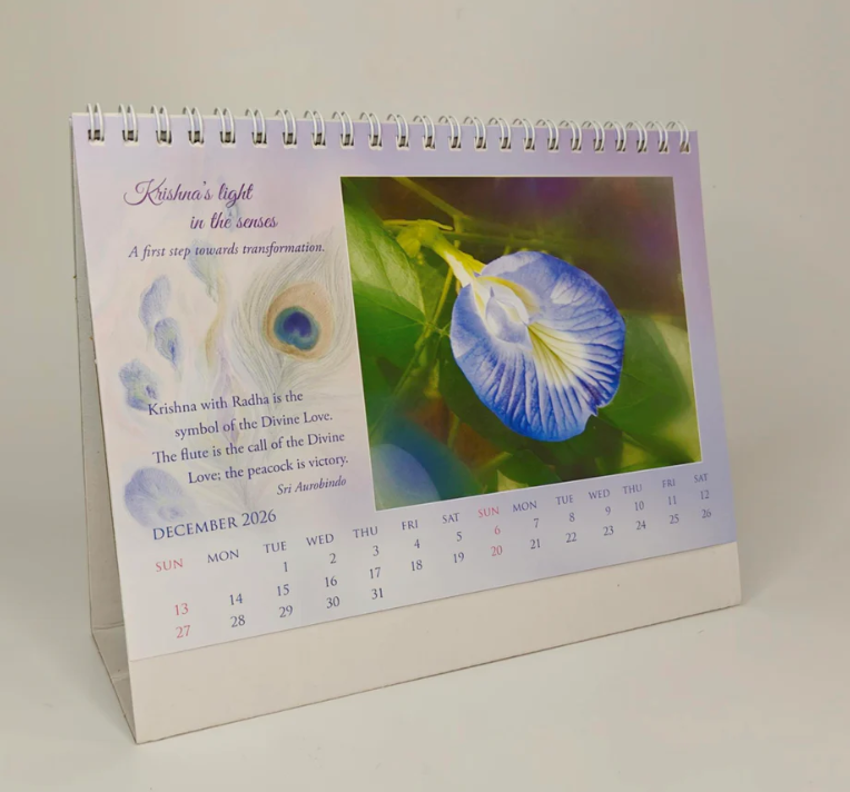 2026 Flower Desk Calendar - Sri Aurobindo Ashram Pondicherry