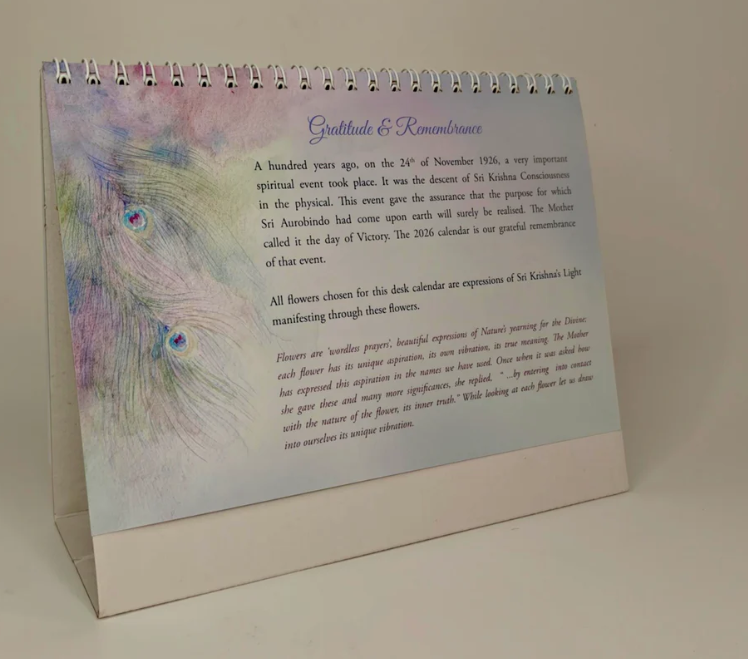 2026 Flower Desk Calendar - Sri Aurobindo Ashram Pondicherry