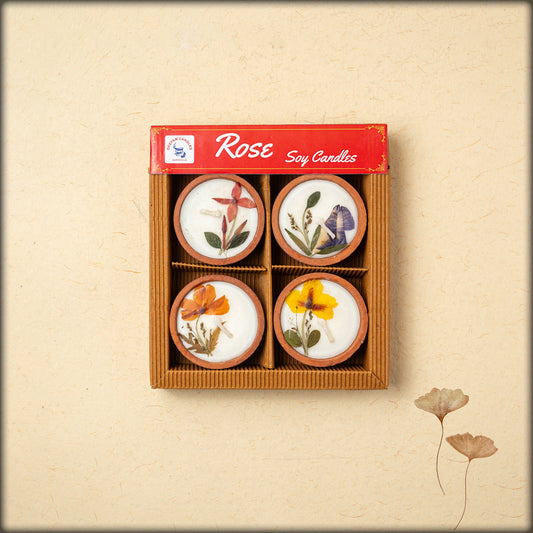 deepam candles rose soy candles