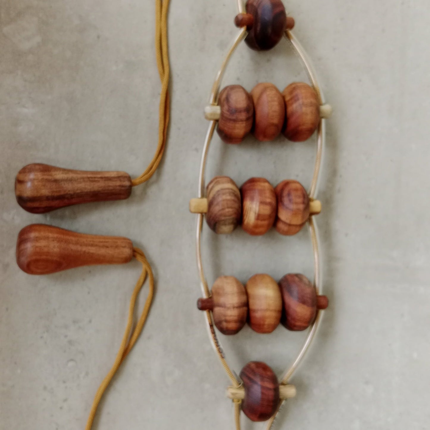 Aura Wooden Back Massage Roller Rope