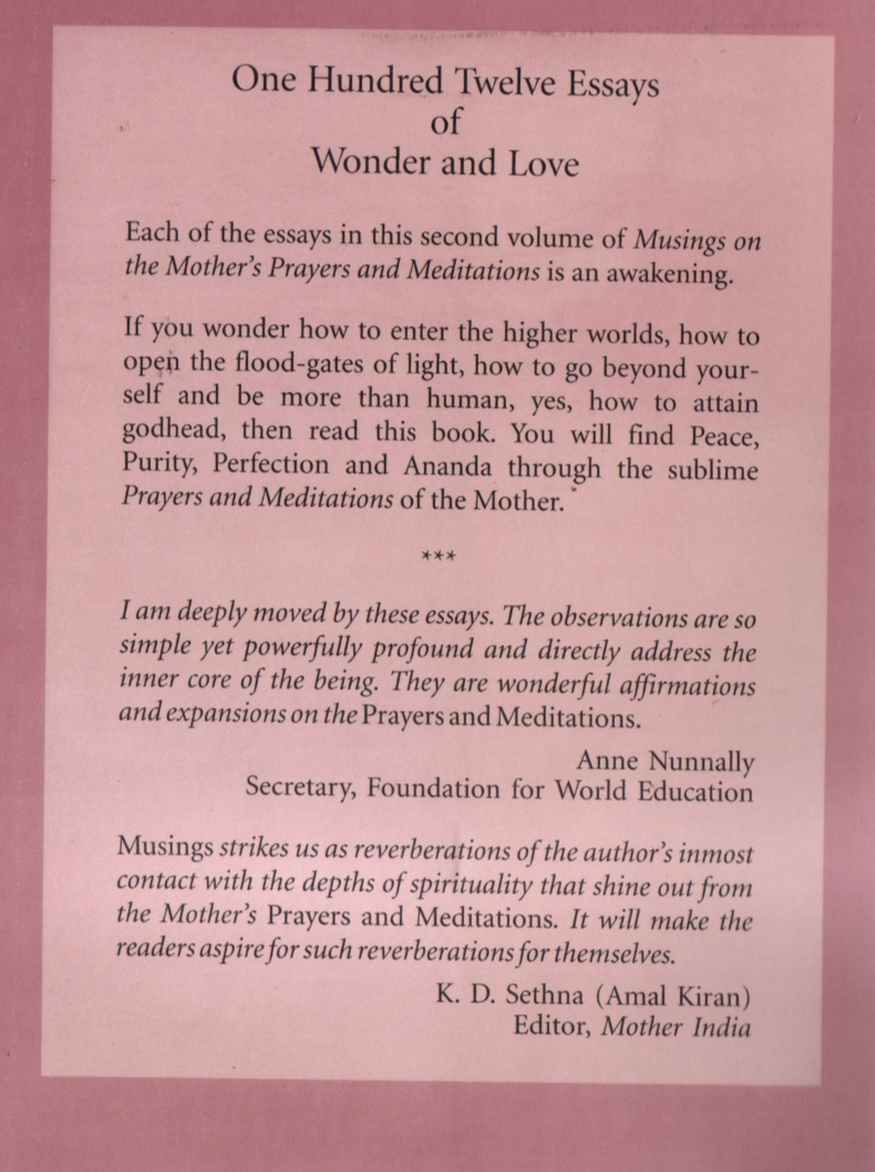 Musings On The Mother's "Prayers And Meditations": Volume 2 — Shyam Kumari