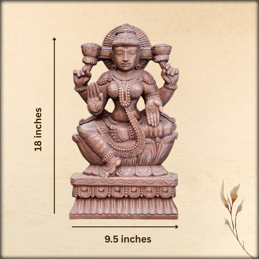 sri lakshmi wooden sculpture 1.5feet