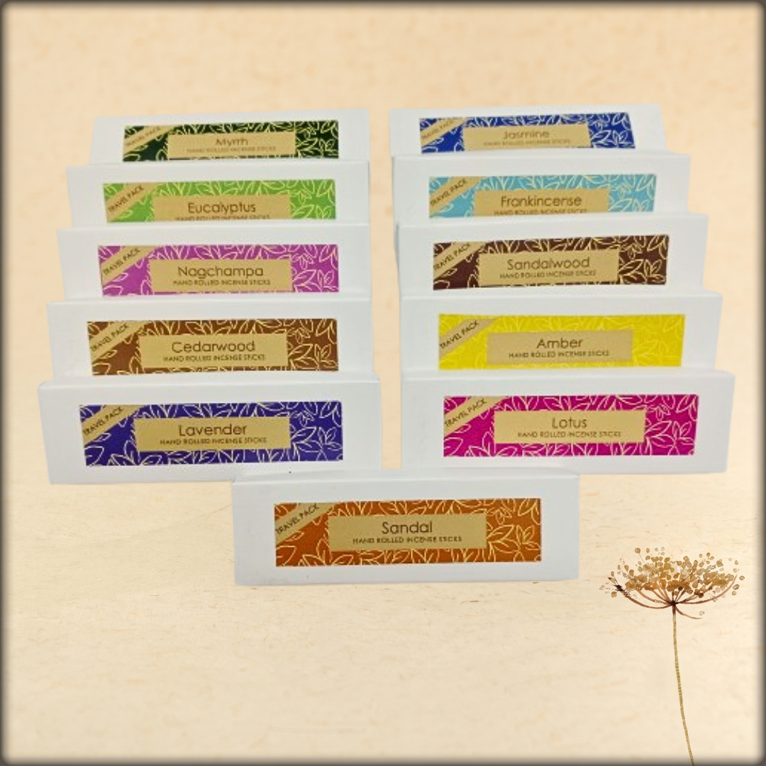 aura incense travel pack - 25 mini incense sticks with a holder