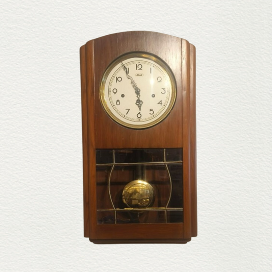 online shopping antique wooden wall clock at aura experience store pondicherry