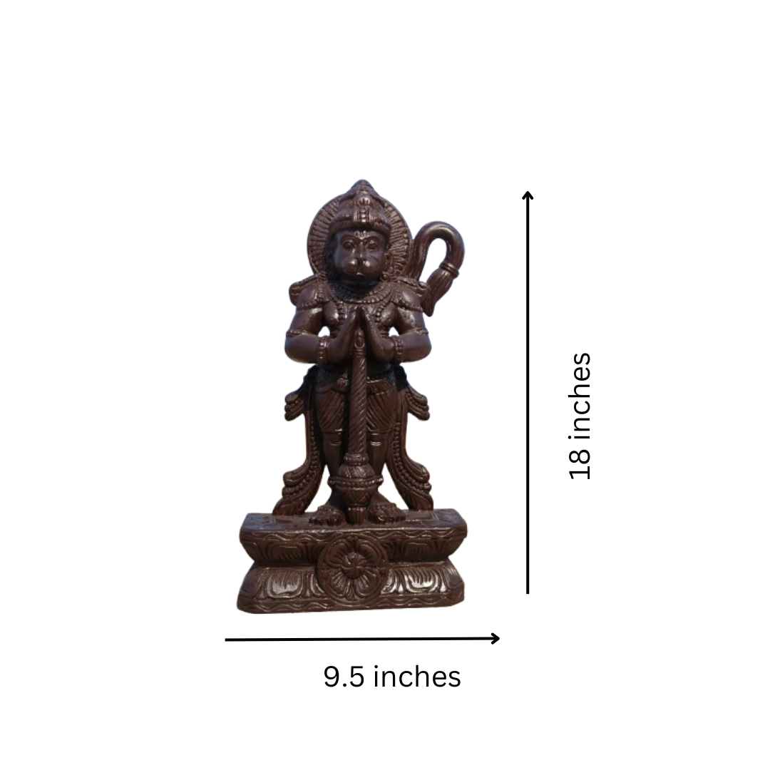 lord hanuman wooden sculpture 1.5 Feet