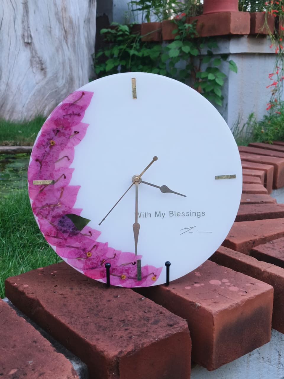 Protection Flower Resin Wall Clock