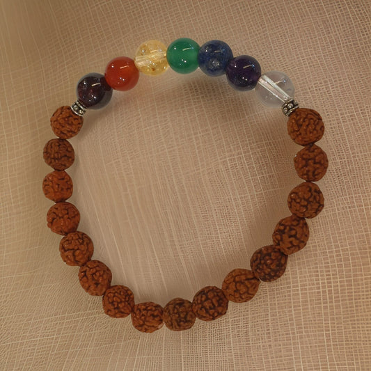 rudraksha bracelet with 7 chakra beads for spiritual balance