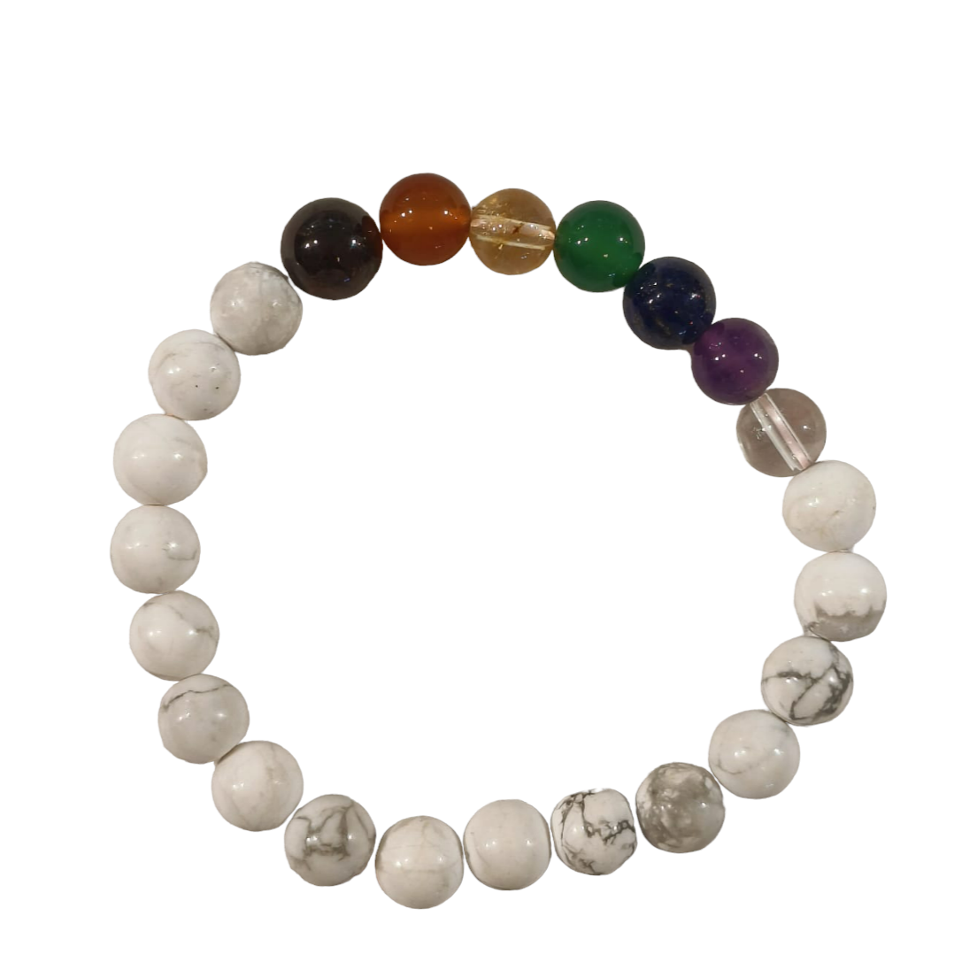 Spiritual Wellness: Howlite Seven Chakra Bracelet