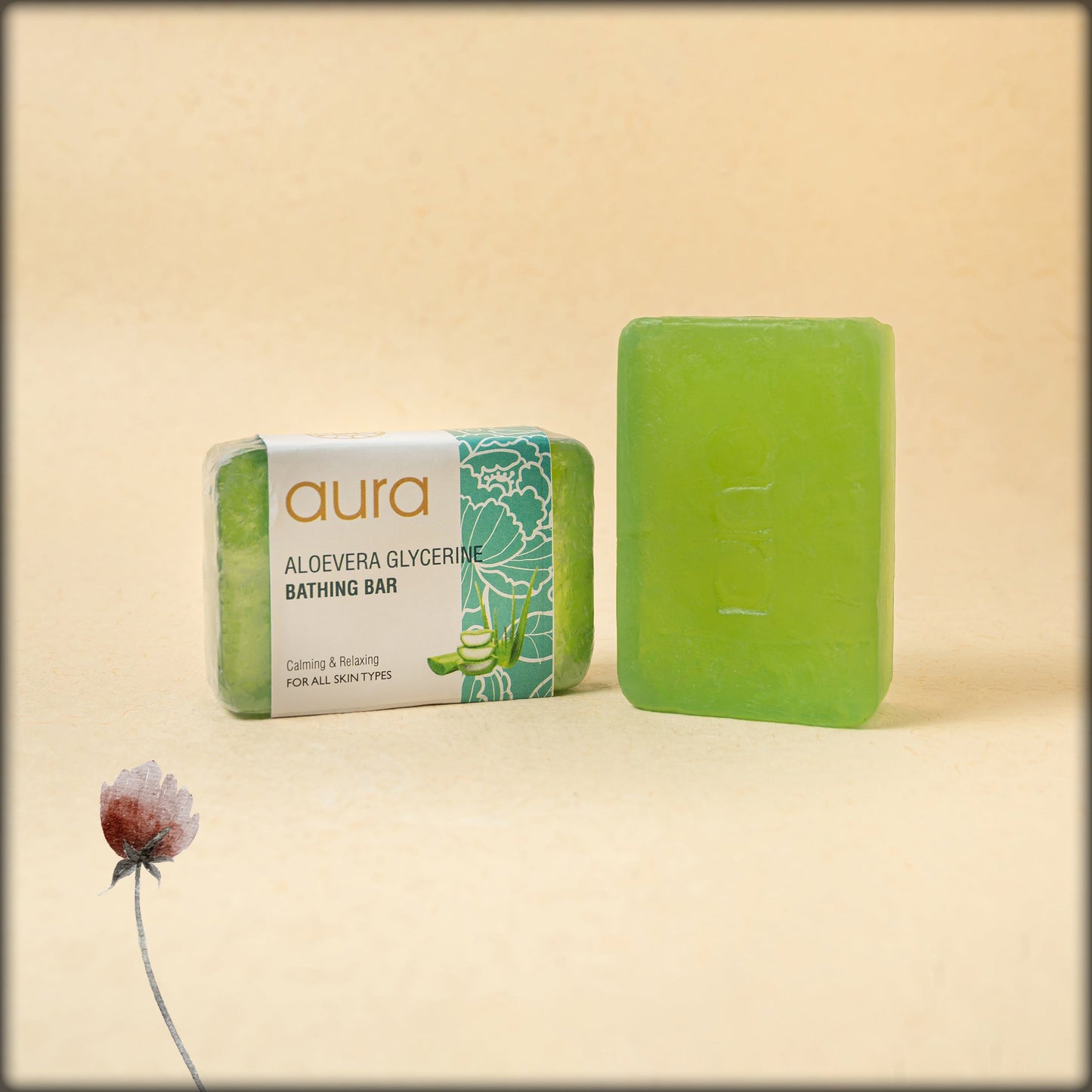 aura aloevera glycerine bathing bar
