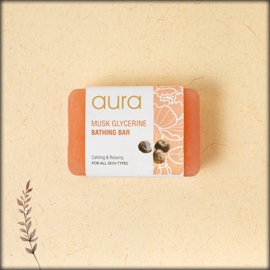 aura musk glycerine bathing bar