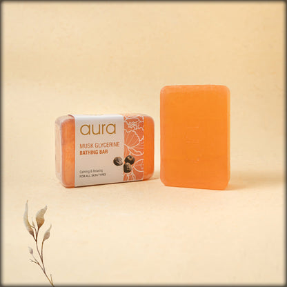 aura musk glycerine bathing bar