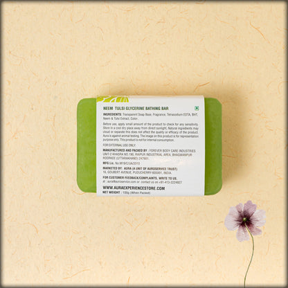 aura neem tulsi glycerine bathing bar