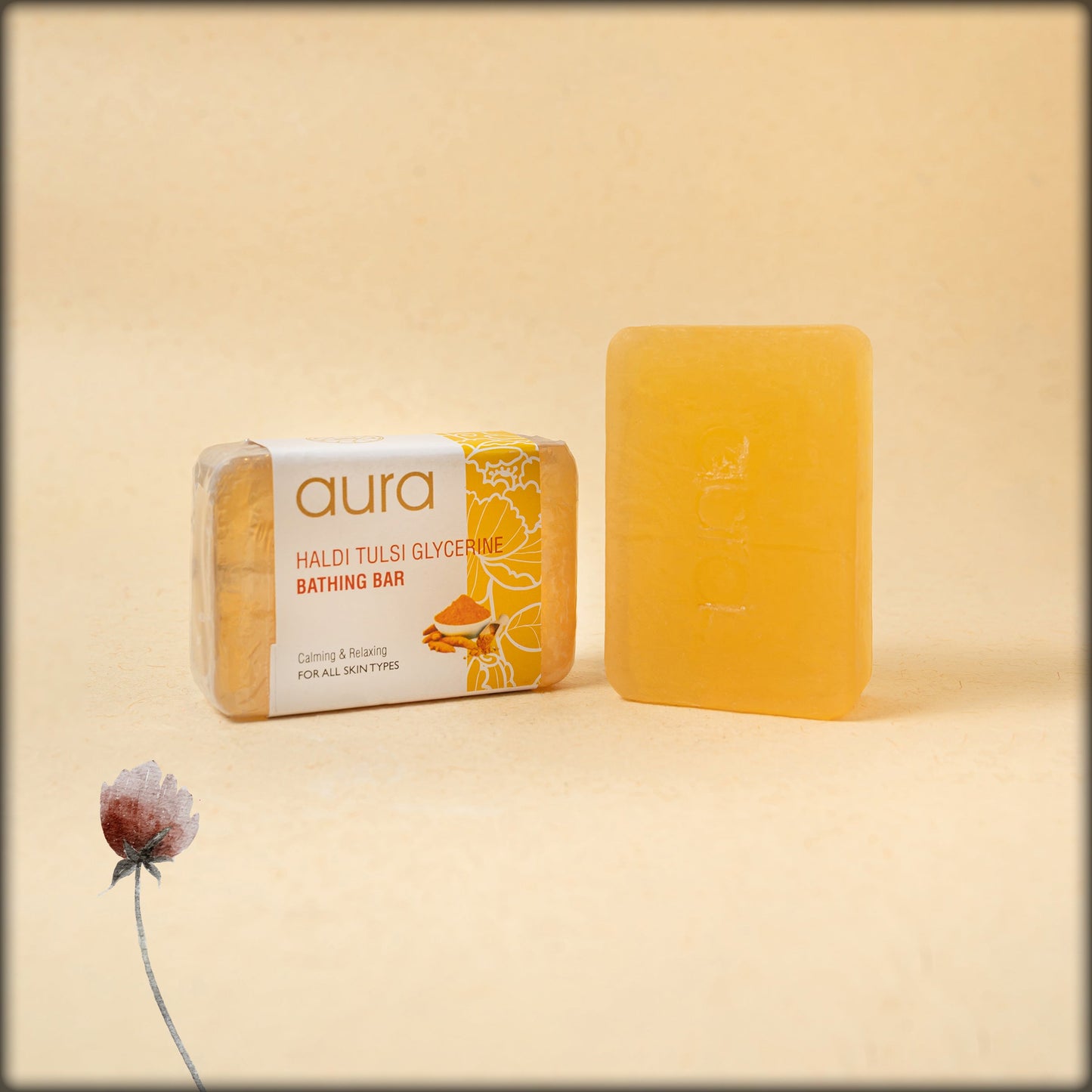 aura haldi chandan glycerine bathing bar