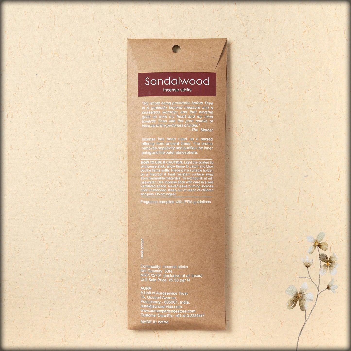aura sandalwood incense sticks