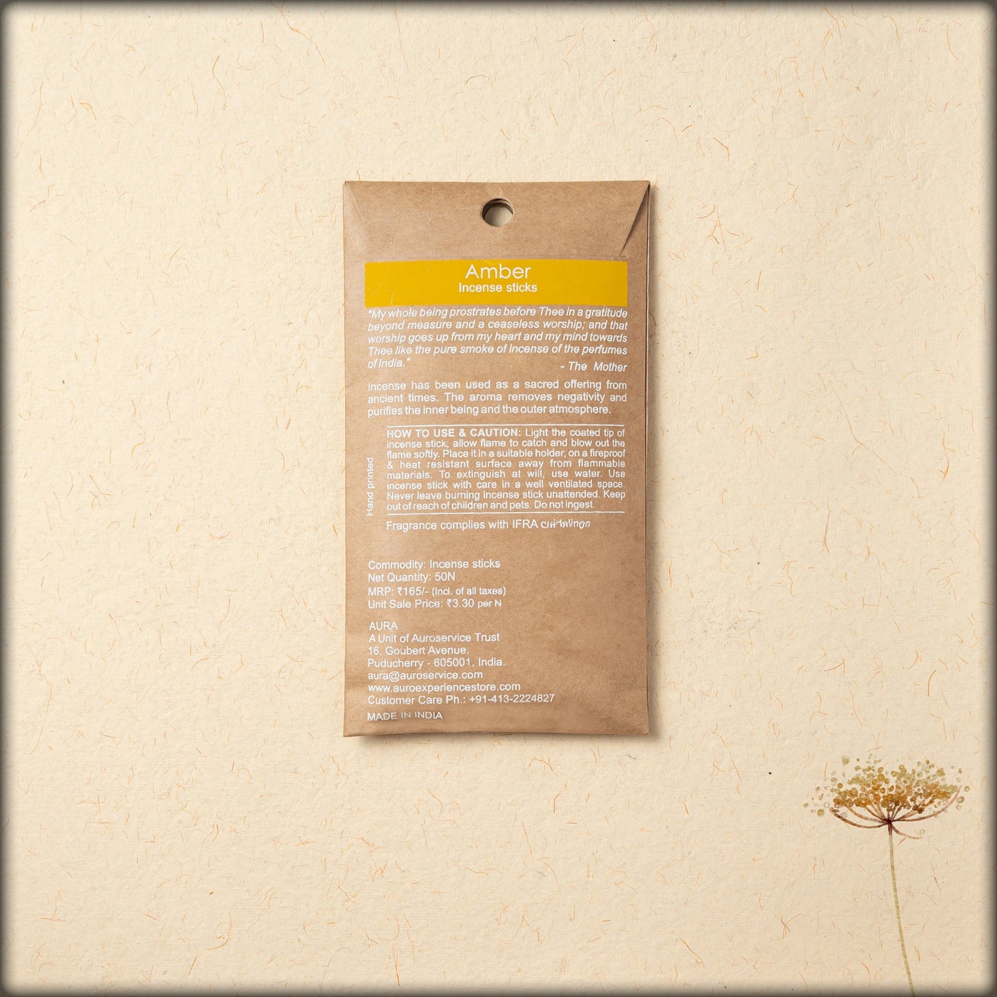 aura amber incense sticks