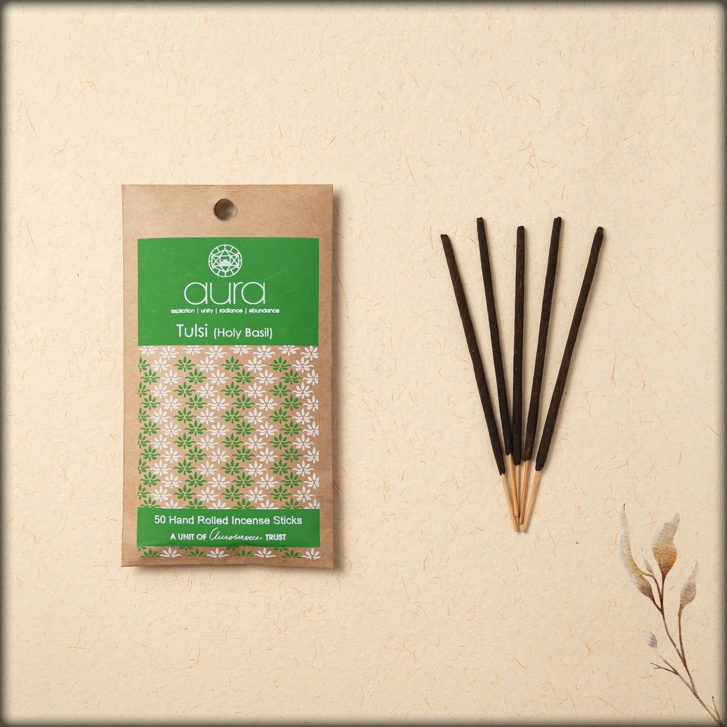 aura tulsi (holy basil) incense sticks