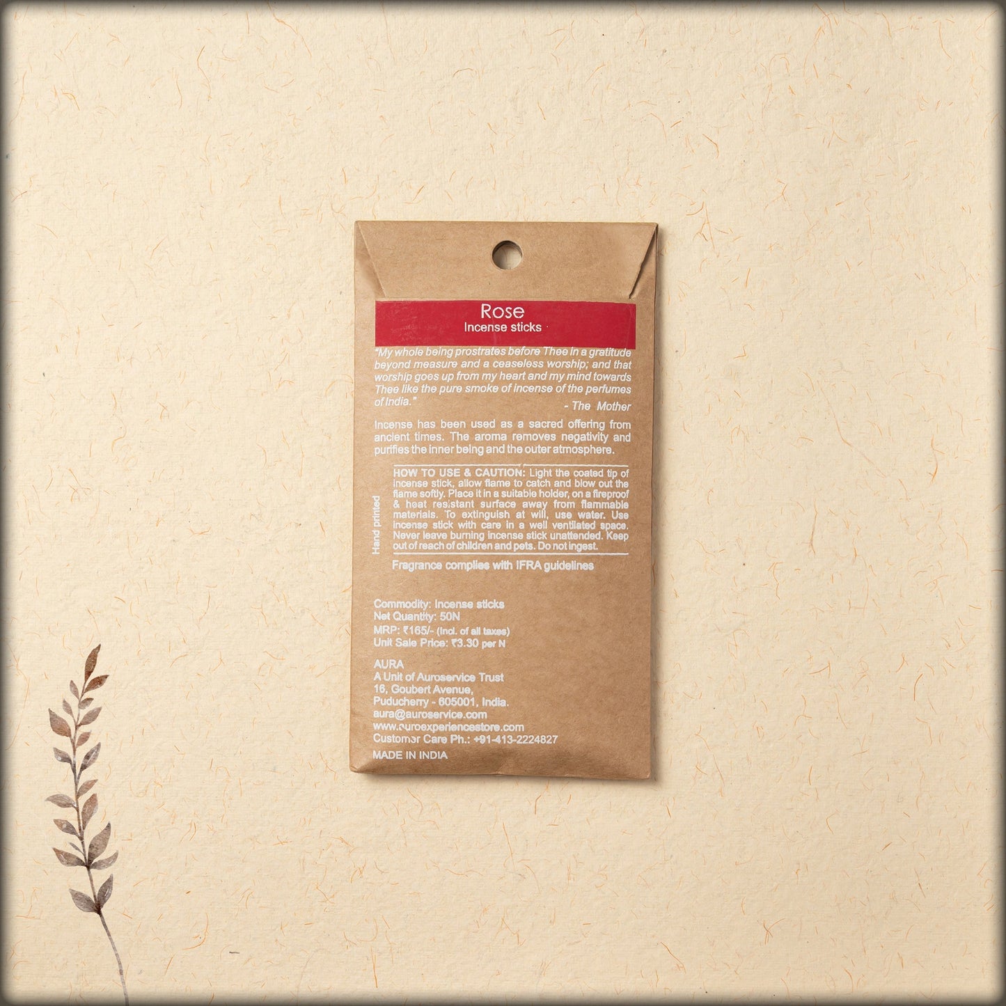 aura rose incense sticks