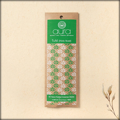 aura tulsi (holy basil) incense sticks