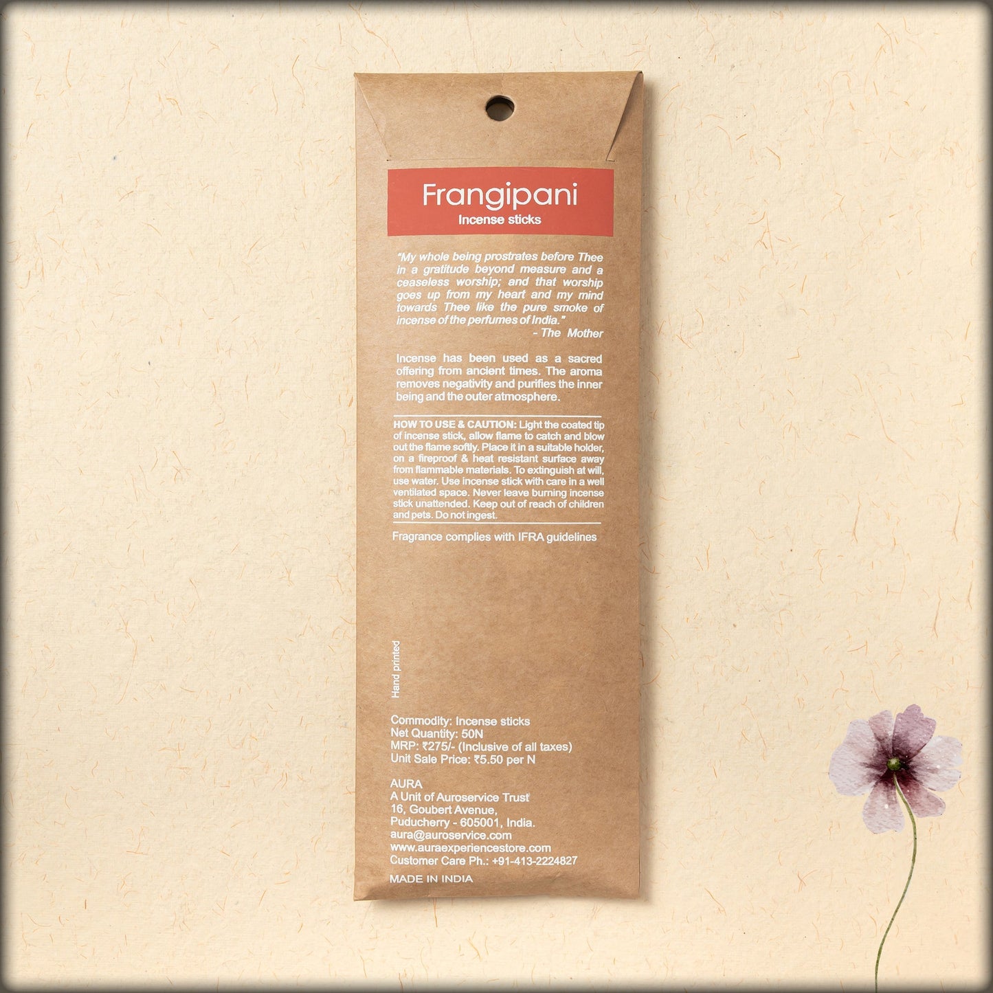 aura frangipani incense sticks