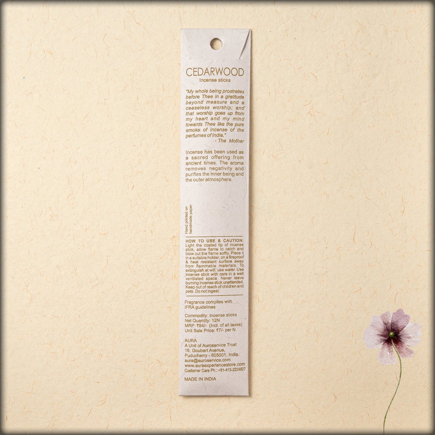 aura cedarwood incense sticks