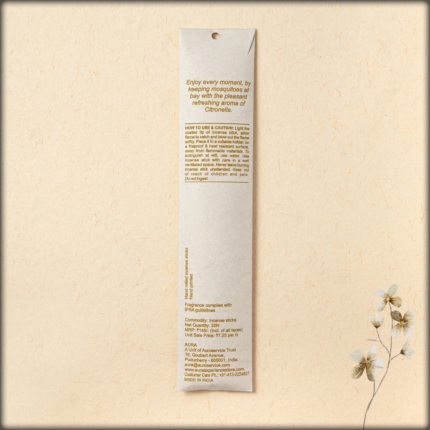 aura citronella incense sticks