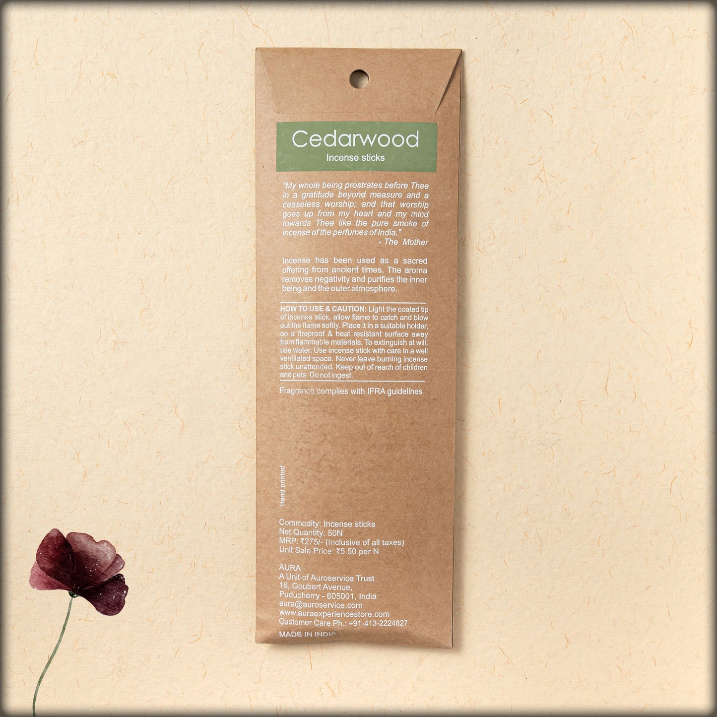 aura cedarwood incense sticks