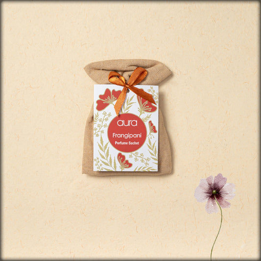 aura frangipani perfume sachet