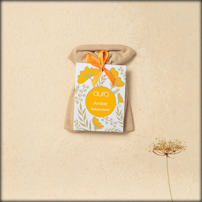 aura amber perfume sachet
