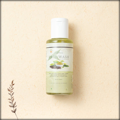 auro pharma face wash with natural aloe vera, neem and green tea