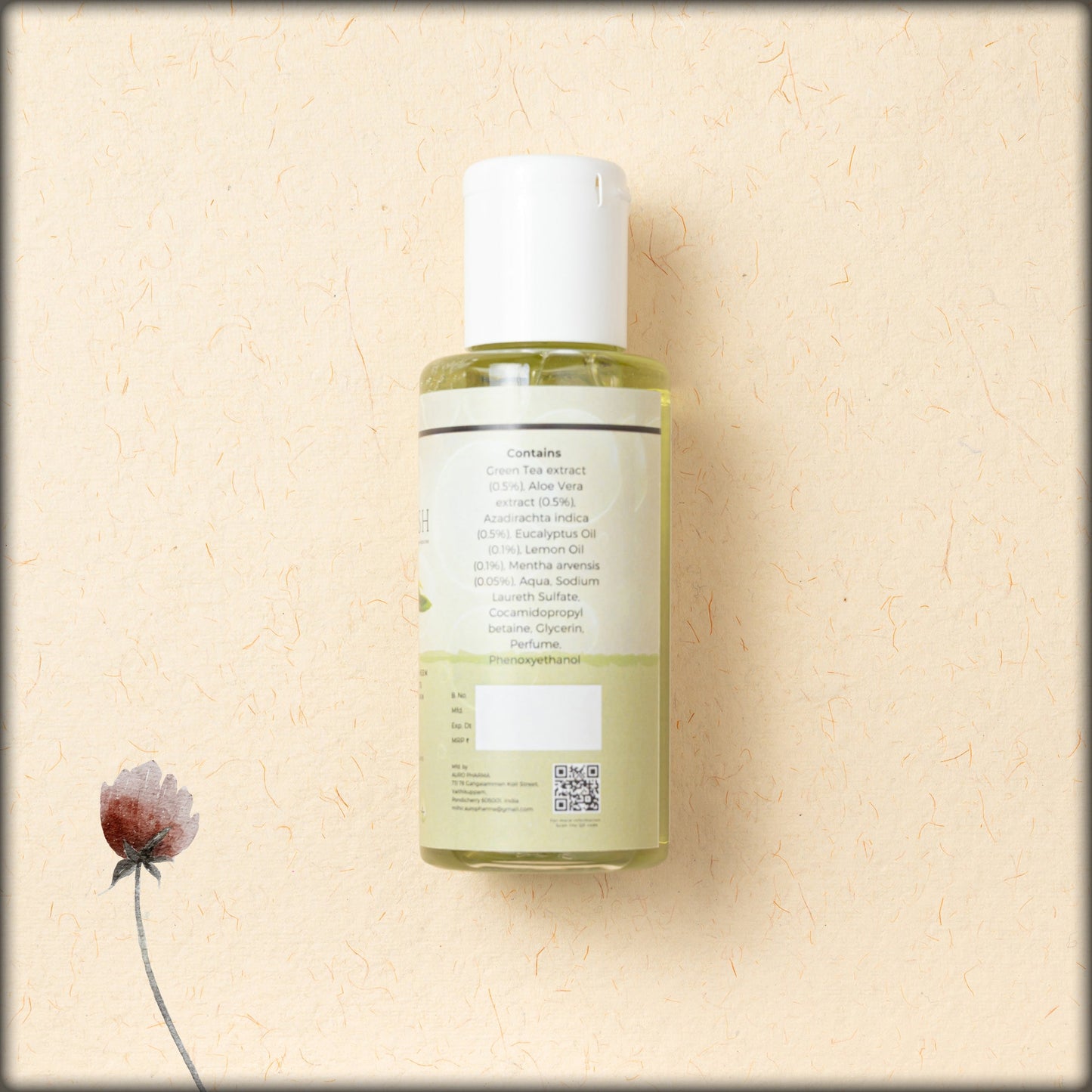 auro pharma face wash with natural aloe vera, neem and green tea