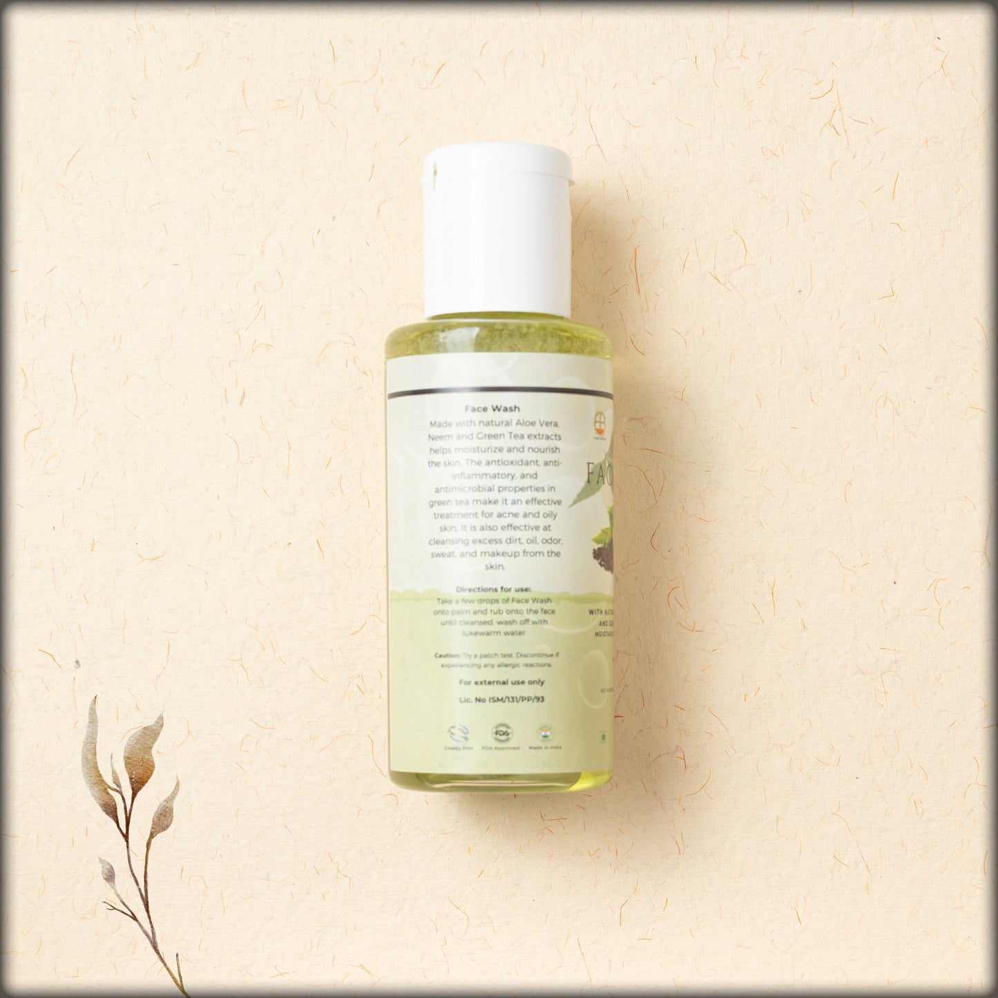 auro pharma face wash with natural aloe vera, neem and green tea