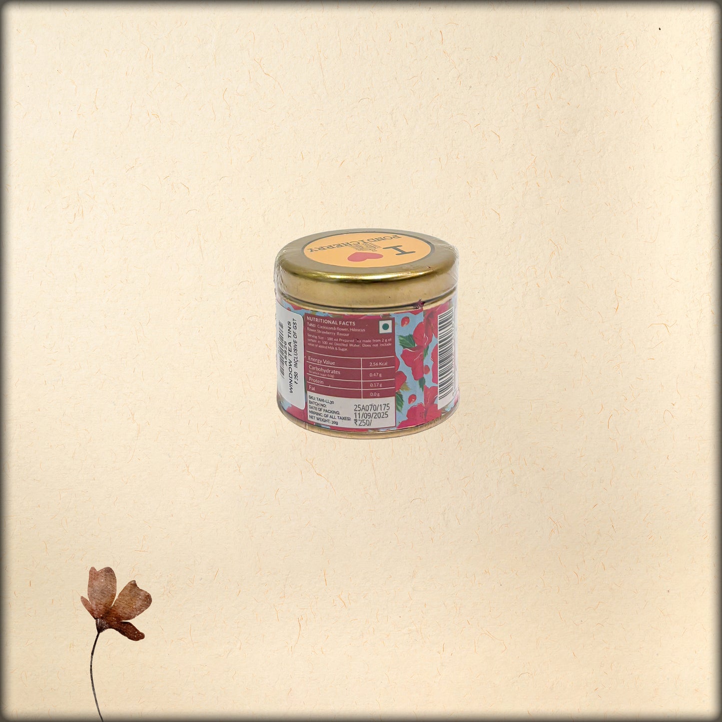 tahiti strawberry, hibiscus flower & cockscomb flower (caffeine free)