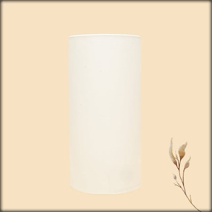 aura minimalist fabric cylinder lamp - white