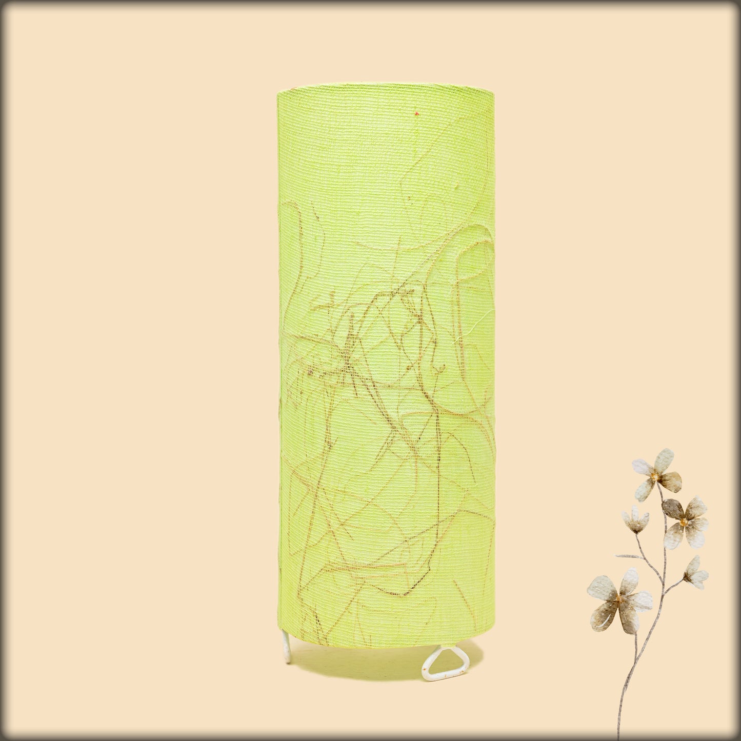 aura minimalist fabric cylinder lamp - green