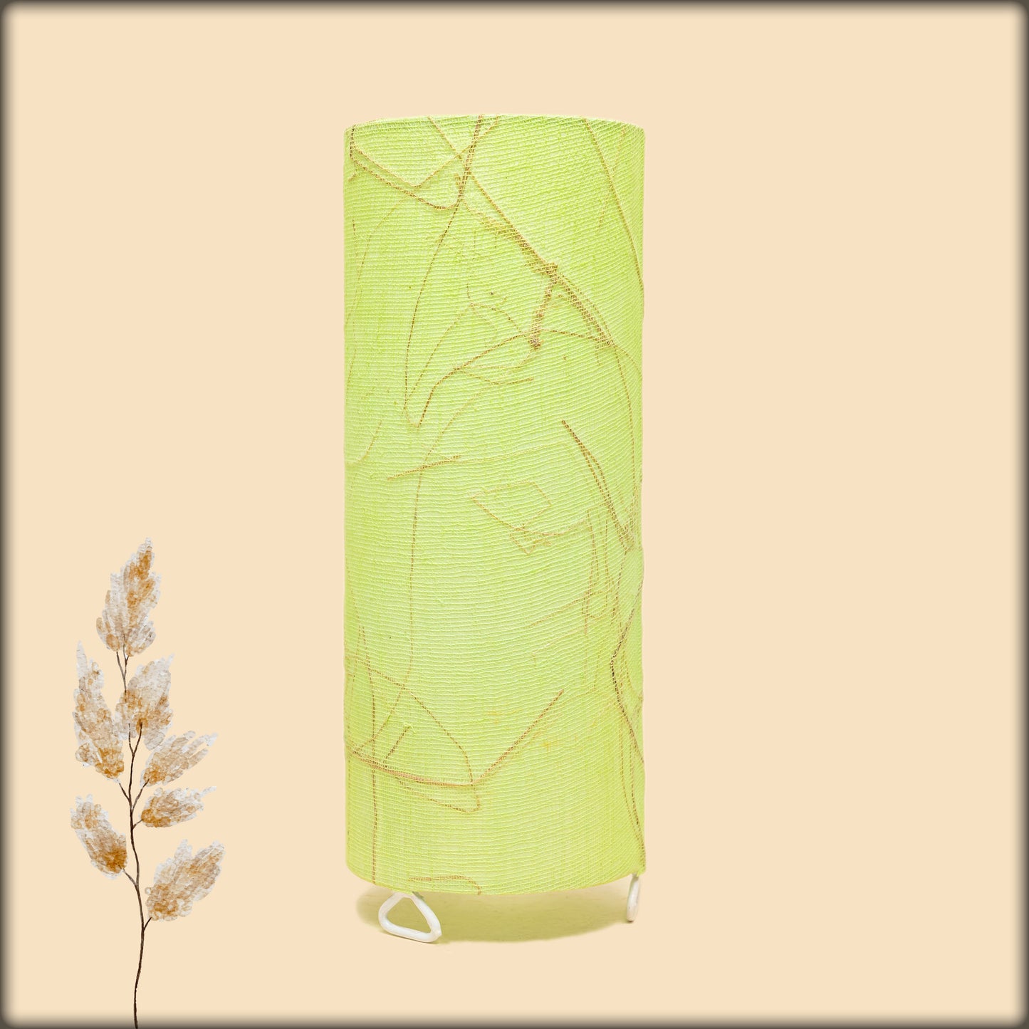 aura minimalist fabric cylinder lamp - green
