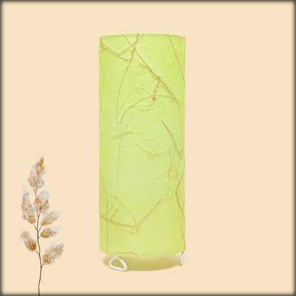 aura minimalist fabric cylinder lamp - green