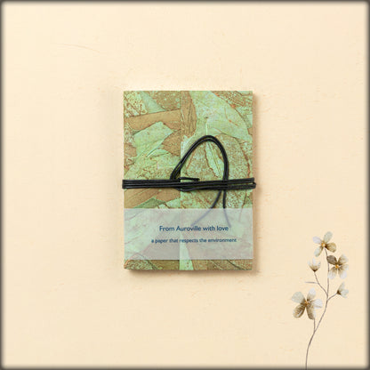 aura botanical green leaf handmade paper journal