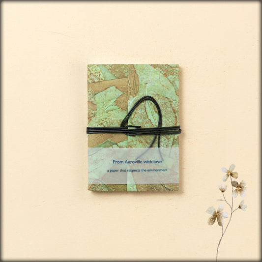 aura botanical green leaf handmade paper journal