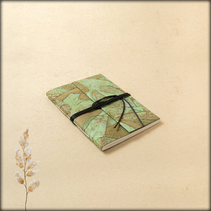 aura botanical green leaf handmade paper journal