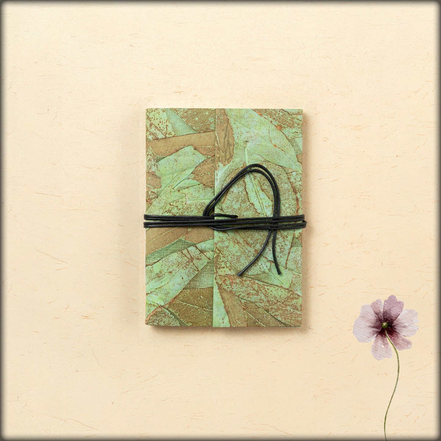 aura botanical green leaf handmade paper journal