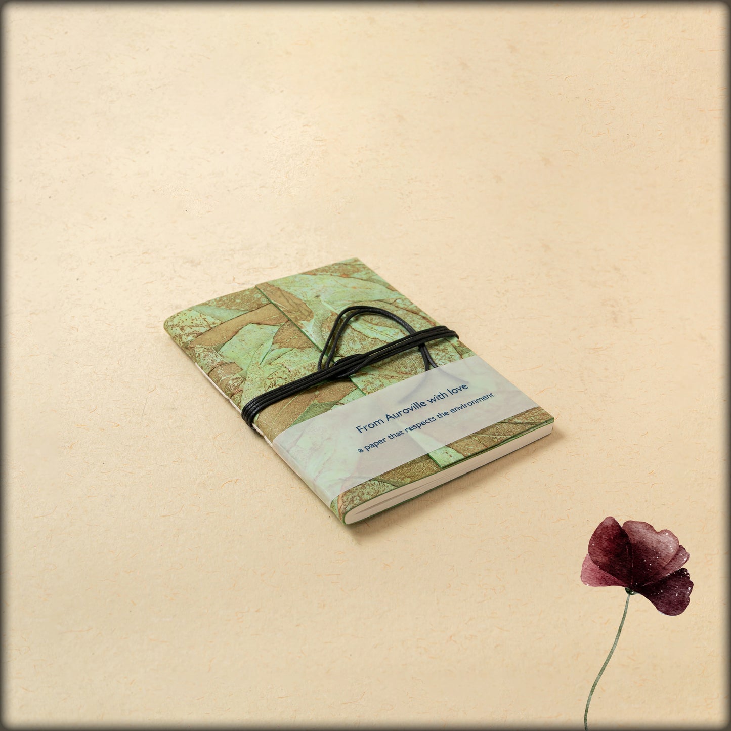 aura botanical green leaf handmade paper journal