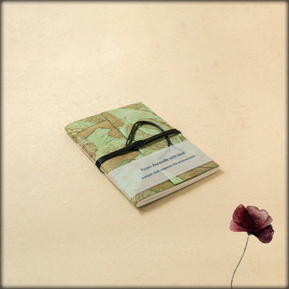 aura botanical green leaf handmade paper journal