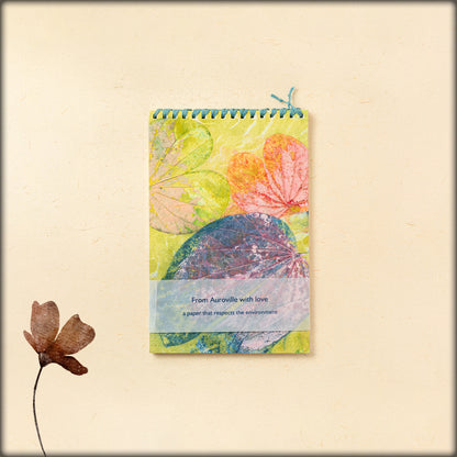 aura handmade eco-friendly artistic leaf print notepad