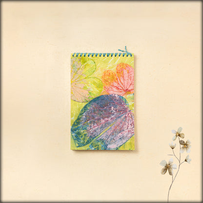 aura handmade eco-friendly artistic leaf print notepad