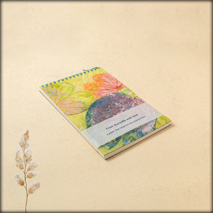 aura handmade eco-friendly artistic leaf print notepad