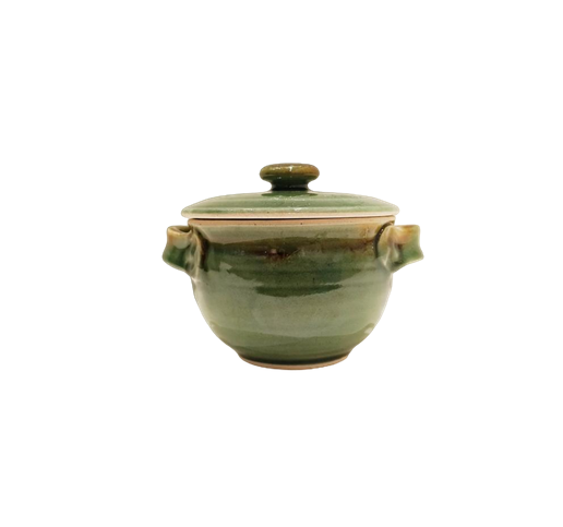 Light Green Handcrafted Ceramic Cassarole Bowl with a Lid