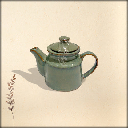 aura celadon green ceramic kettle 2-piece set
