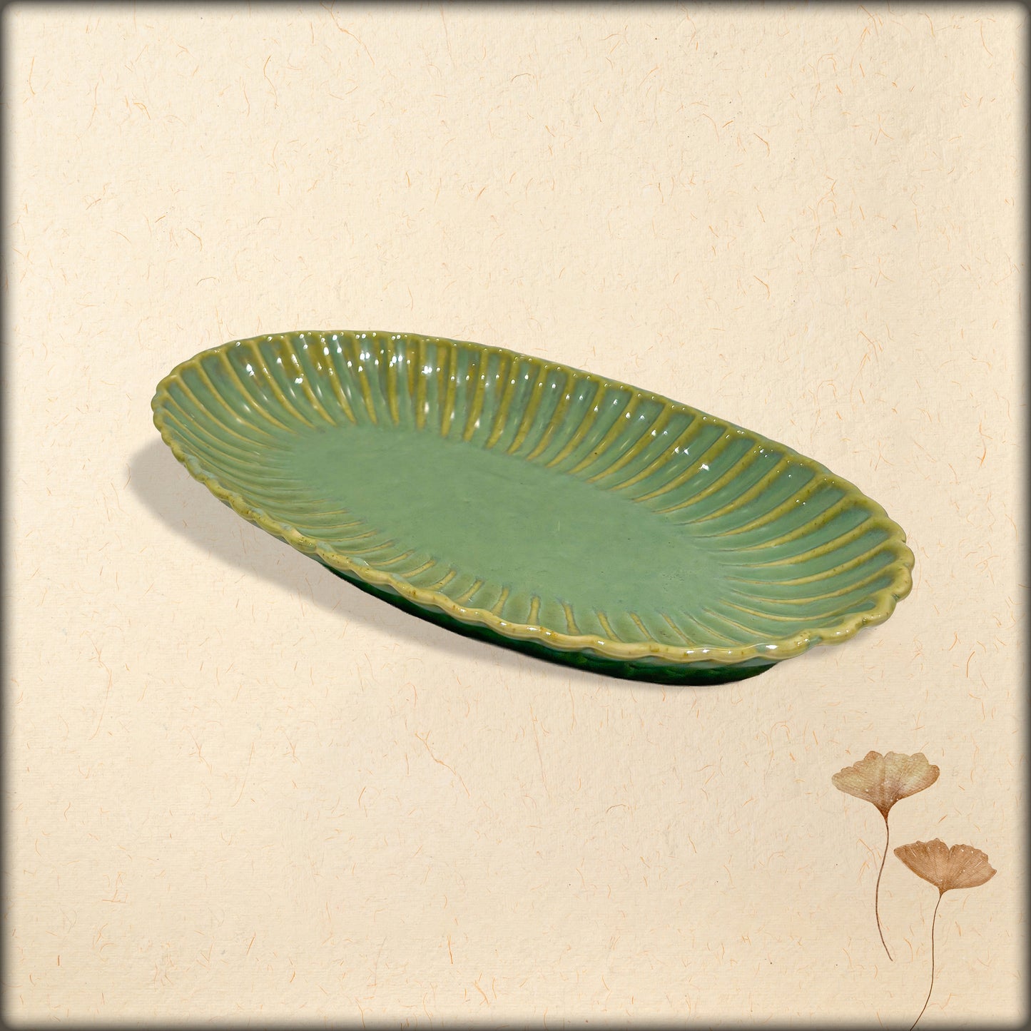 Scallop platter (l) turqoise