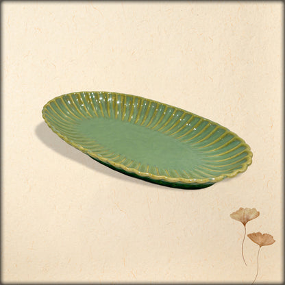 Scallop platter (l) turqoise