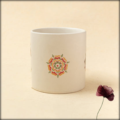 aura ivory bird pattern mug